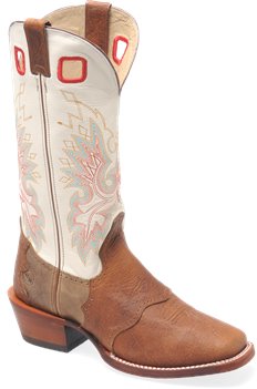 Ivory/Oldtown Double H Boot 14 Inch Leather Bottom Wide Square